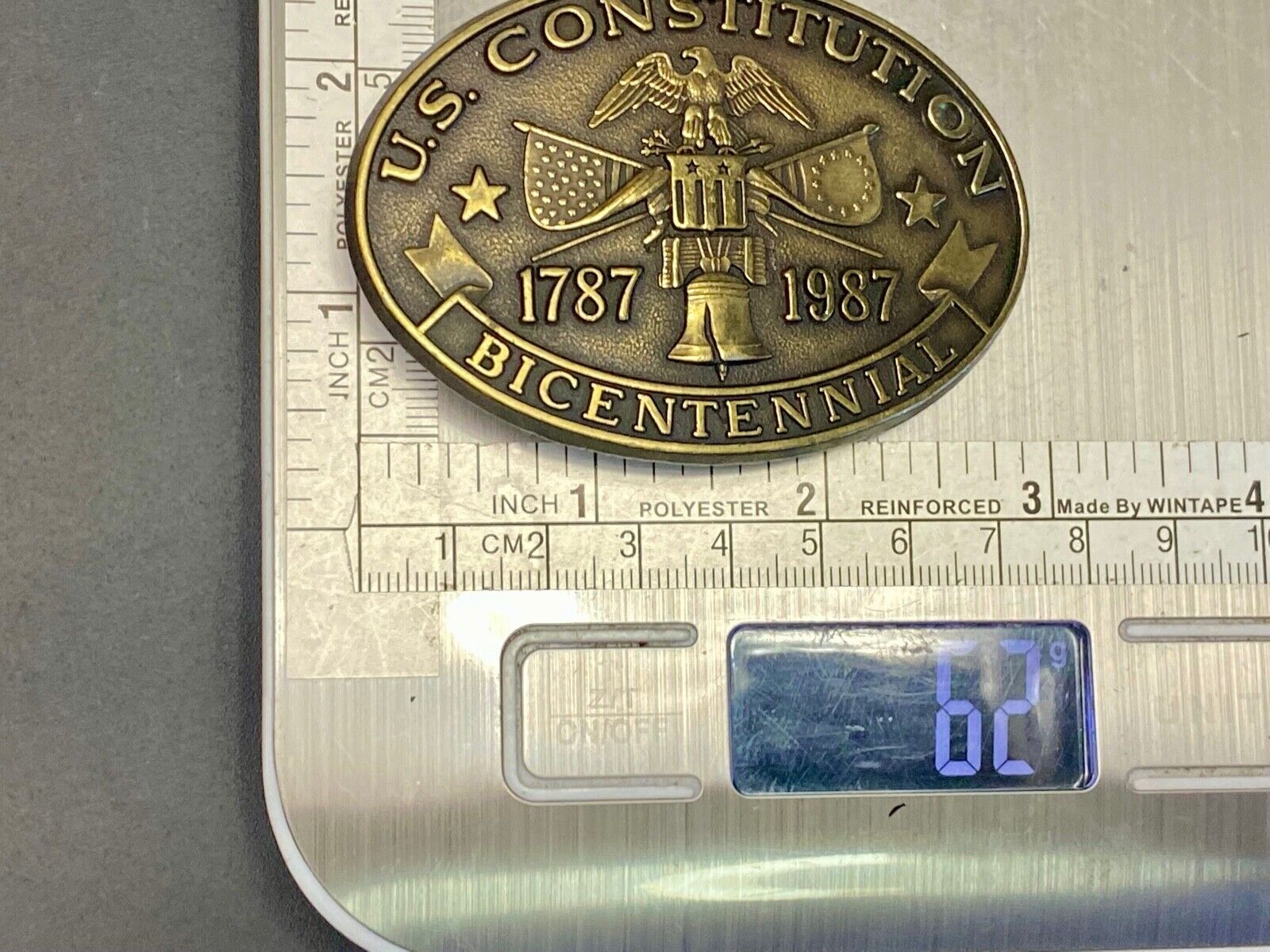 200Th Anniversary Us Constitution Commemorative Western Patriotic Belt Buckle 