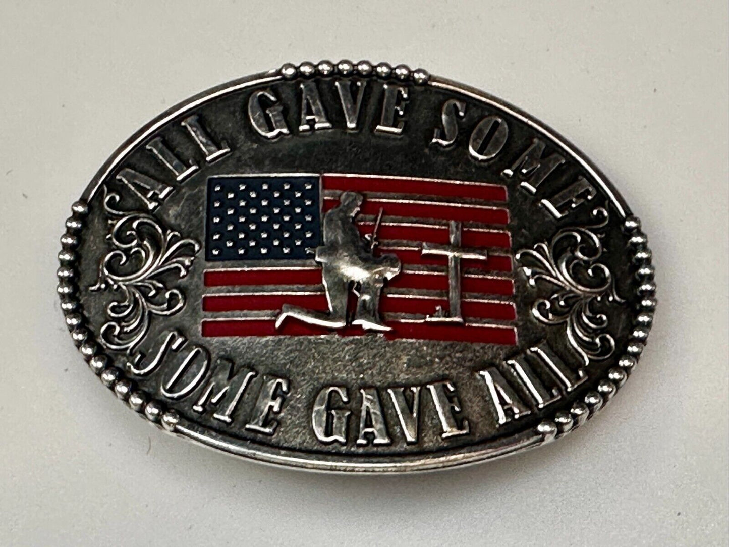 All Gave Some Some Gave All Patriotic American Veteran Commemorative Belt Buckle