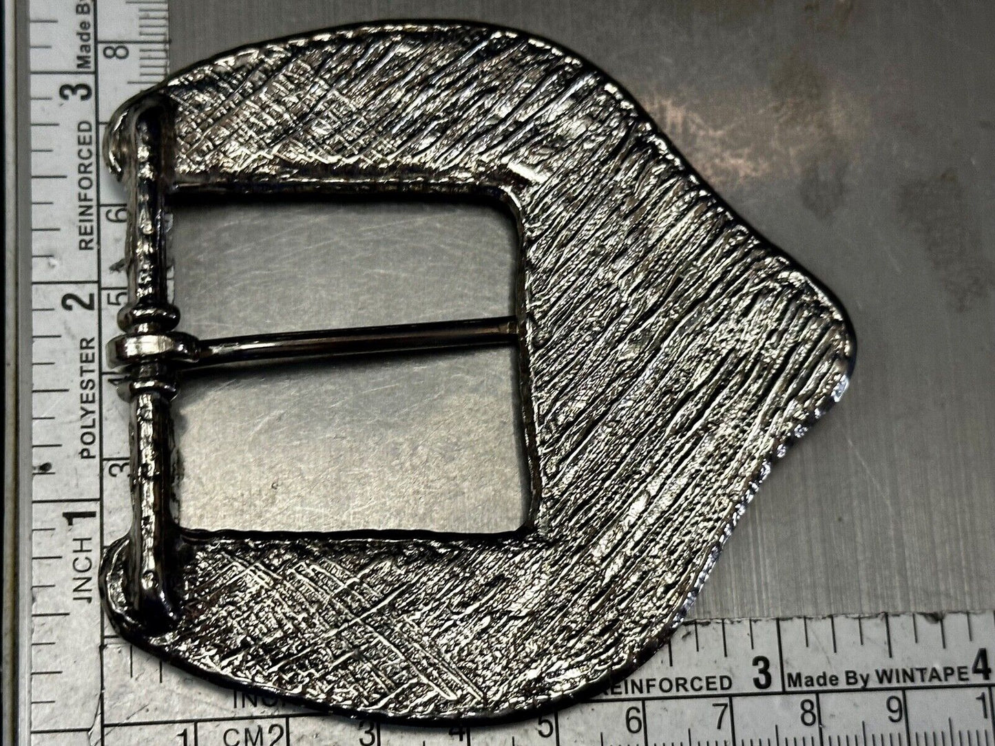 Unique Silver tone Replacement Belt Buckle w/ multi colored Rhinestone accents