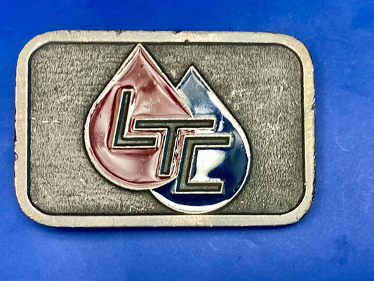 Vintage LTC Fuel Gas Oil energy logo company belt buckle by CD-Hit