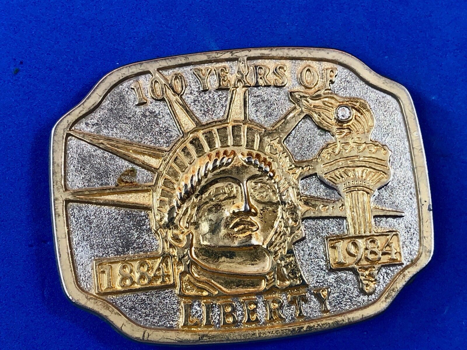 100 Years of Liberty 1886-1986 ~ Lady Liberty Belt Buckle - God Bless America 