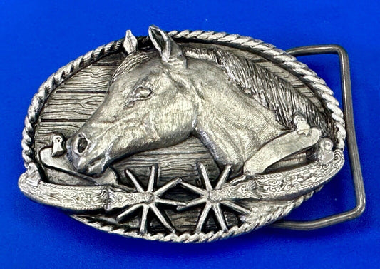 Vintage 1983 Cowboys Horse Lovers spurs siskiyou RARE belt buckle