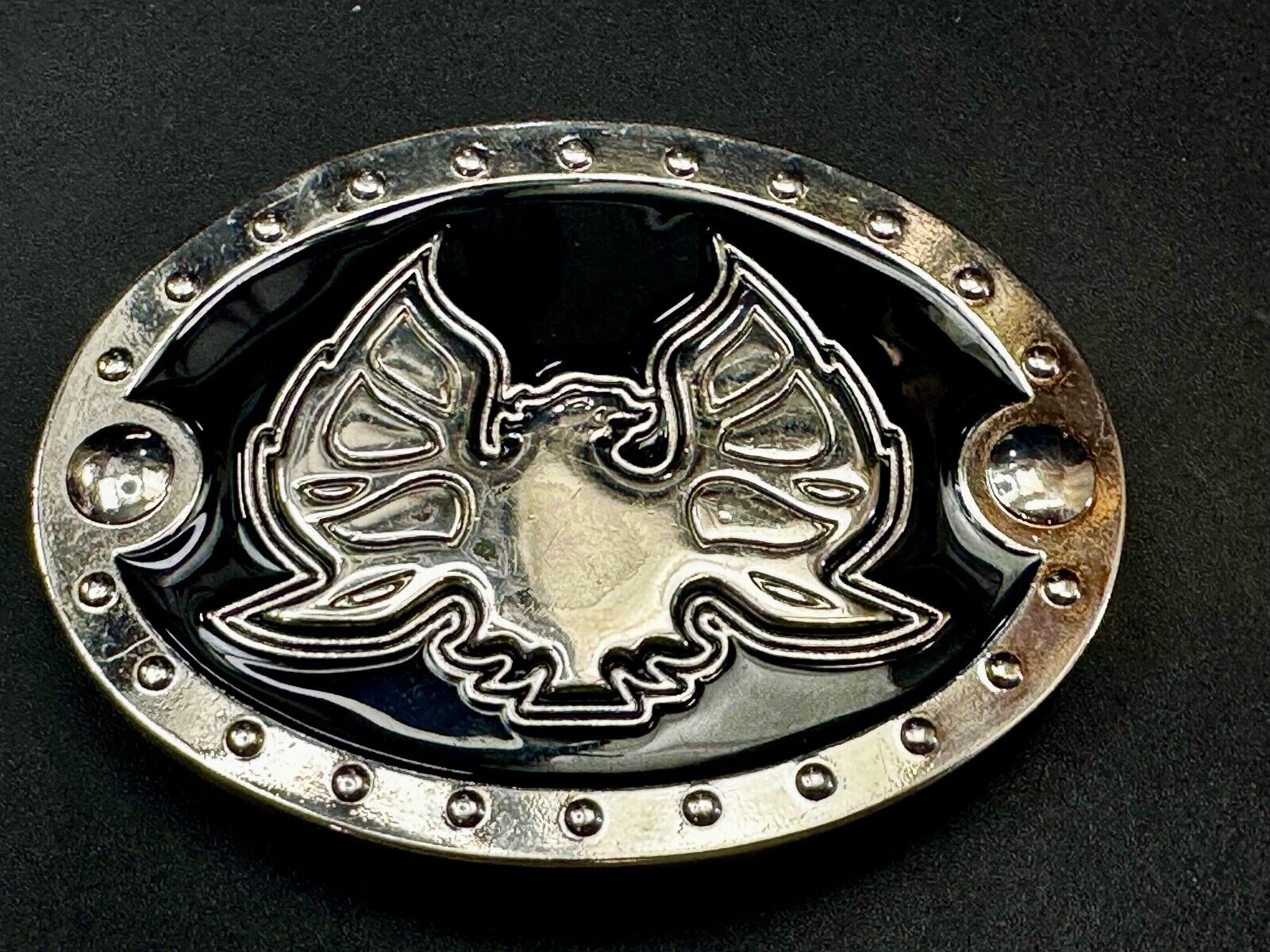 American Pride Flying  Patriotic Bald Eagle Black & Silver Color Belt Buckle