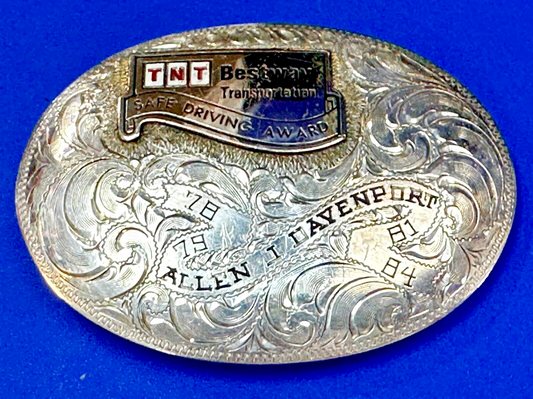 TNT Bestway Transportation Safe Driving Award Belt Buckle by BK Silversmiths