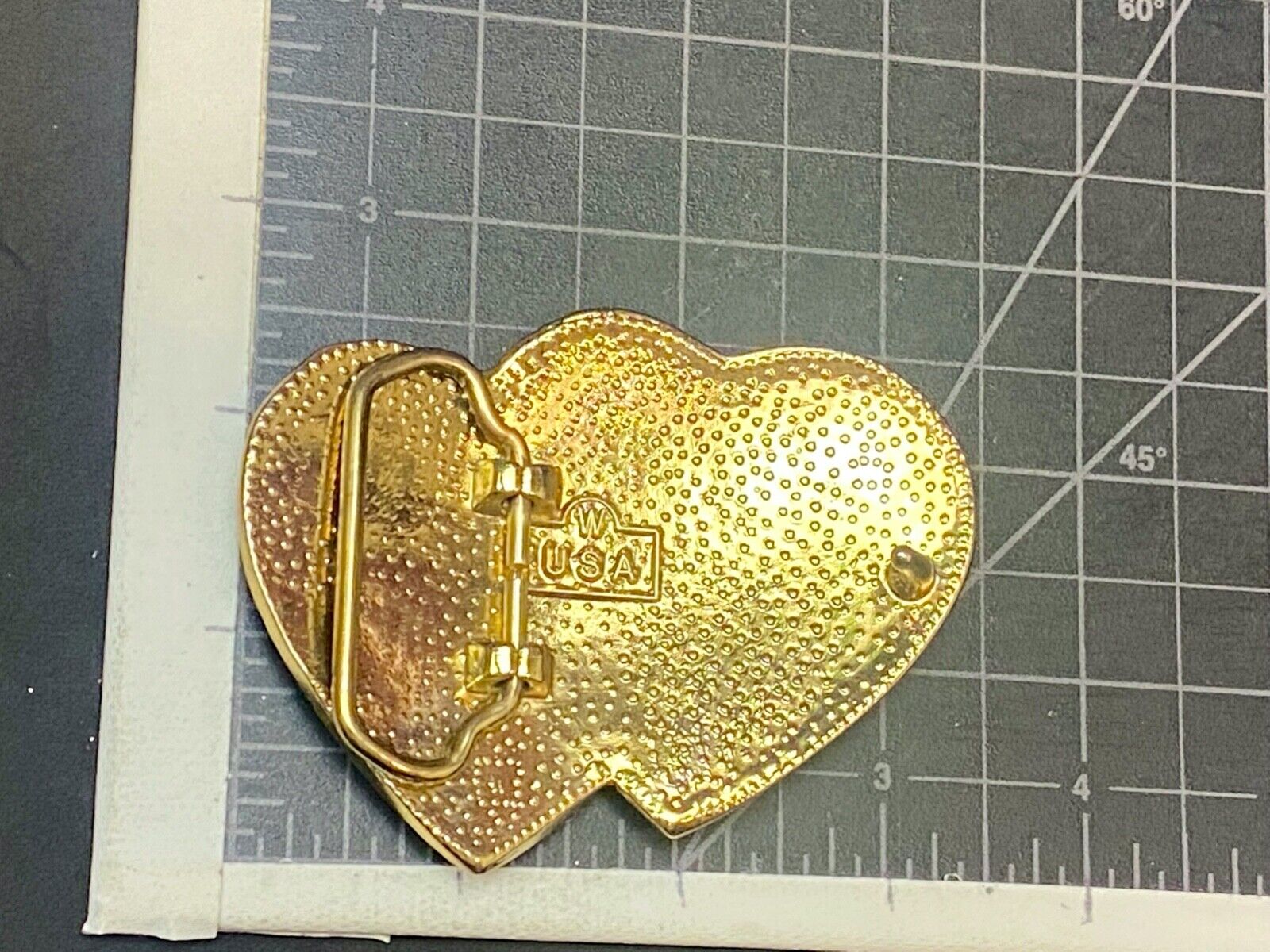 Two Hearts - Horse Head & Ornate Flower Swirl Cut Out Etched Belt Buckle - W