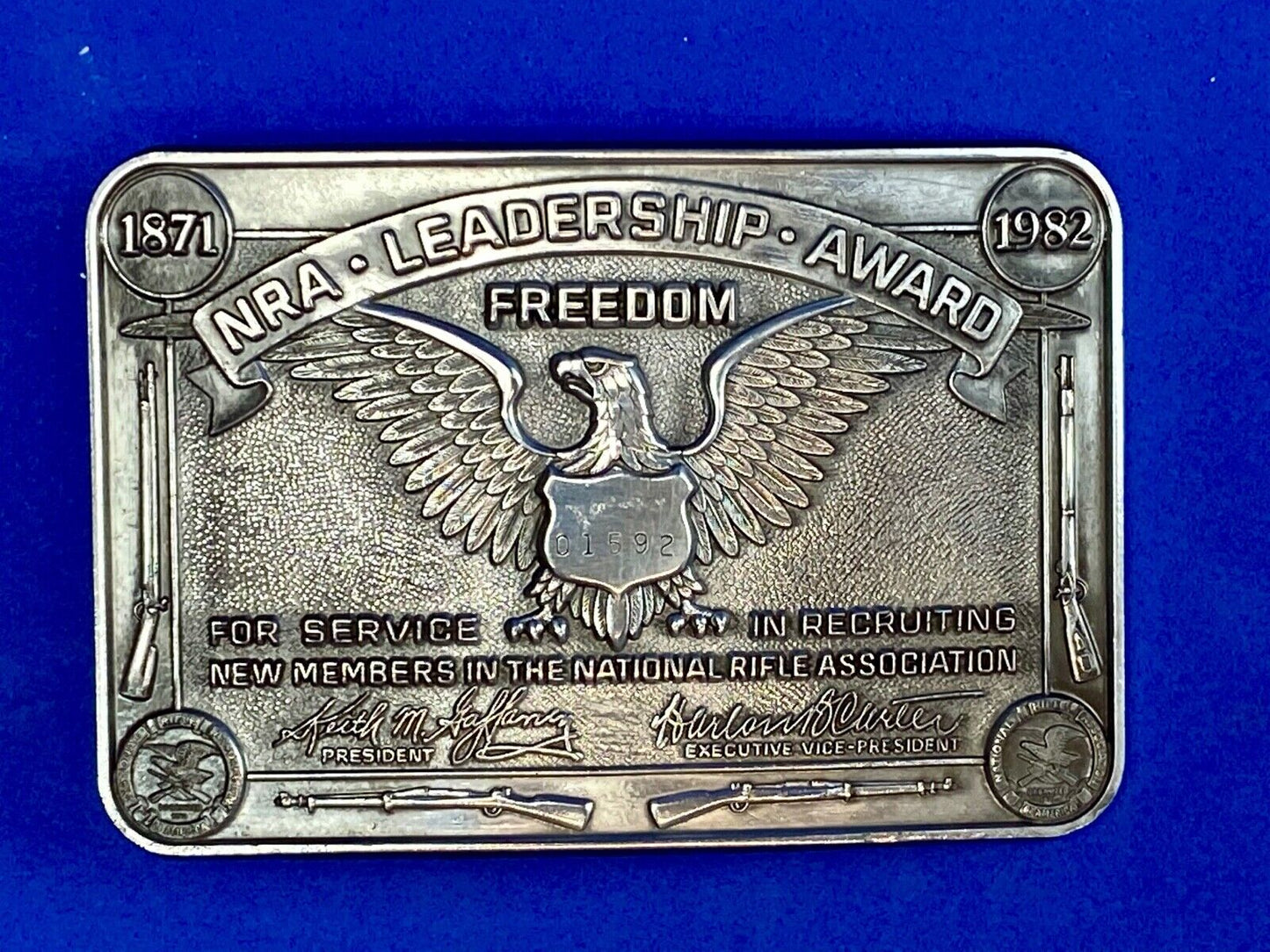 NRA Leadership Award - Freedom belt buckle - service in recruiting
