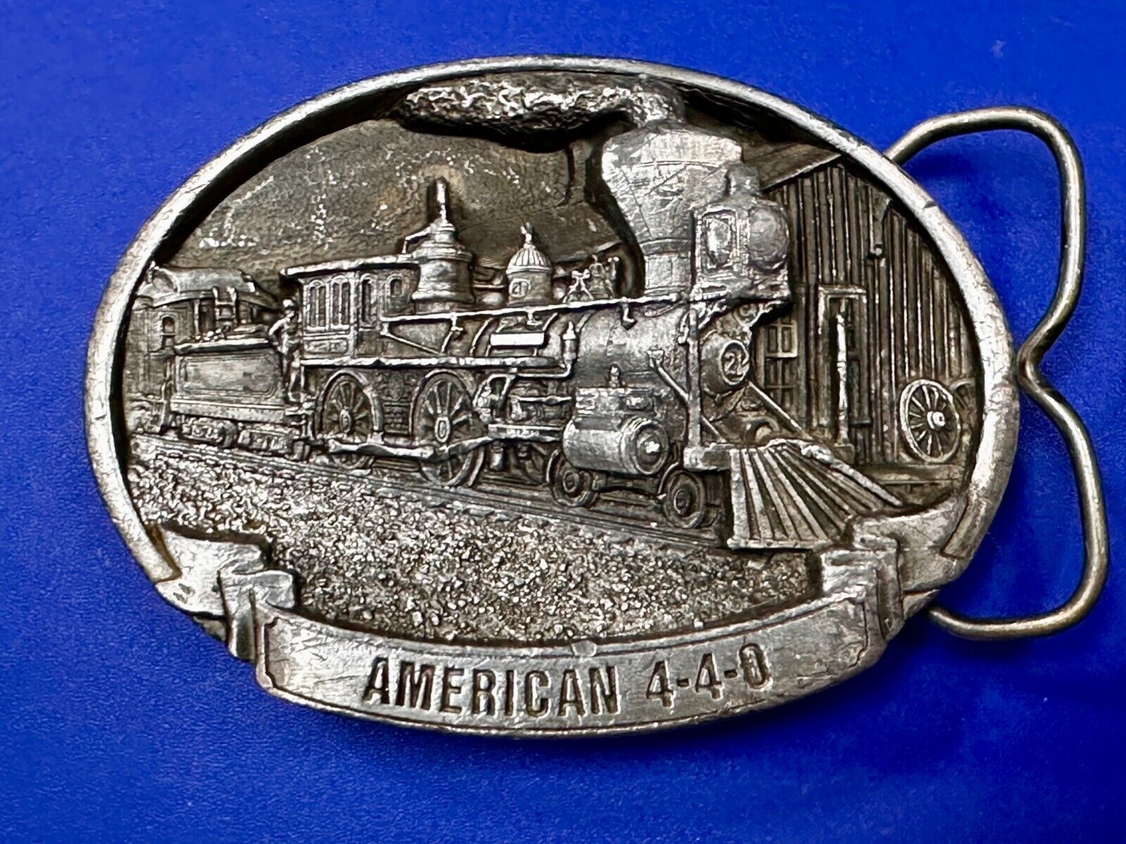 American 4-40 RailRoad Train Car Vintage 1987 Commemorative Belt Buckle C+J