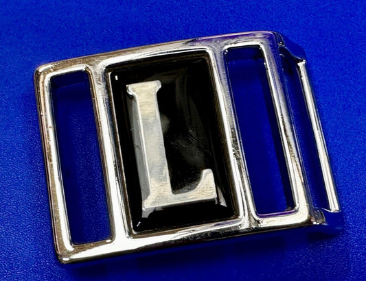 Avon Letter L Monogram Initial Silver & Black Color Vintage Retro Belt Buckle