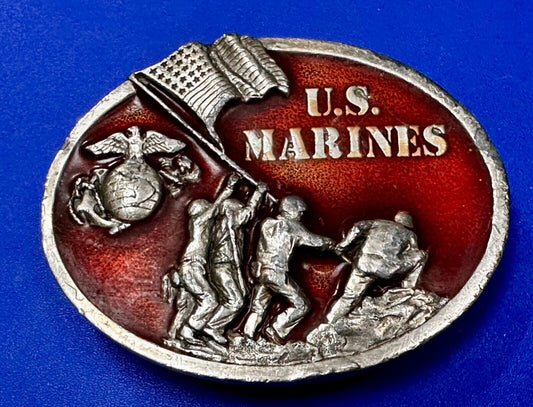 The Few The Proud The U.S Marines VTG 1982 Commemorative Belt Buckle by Bergamot