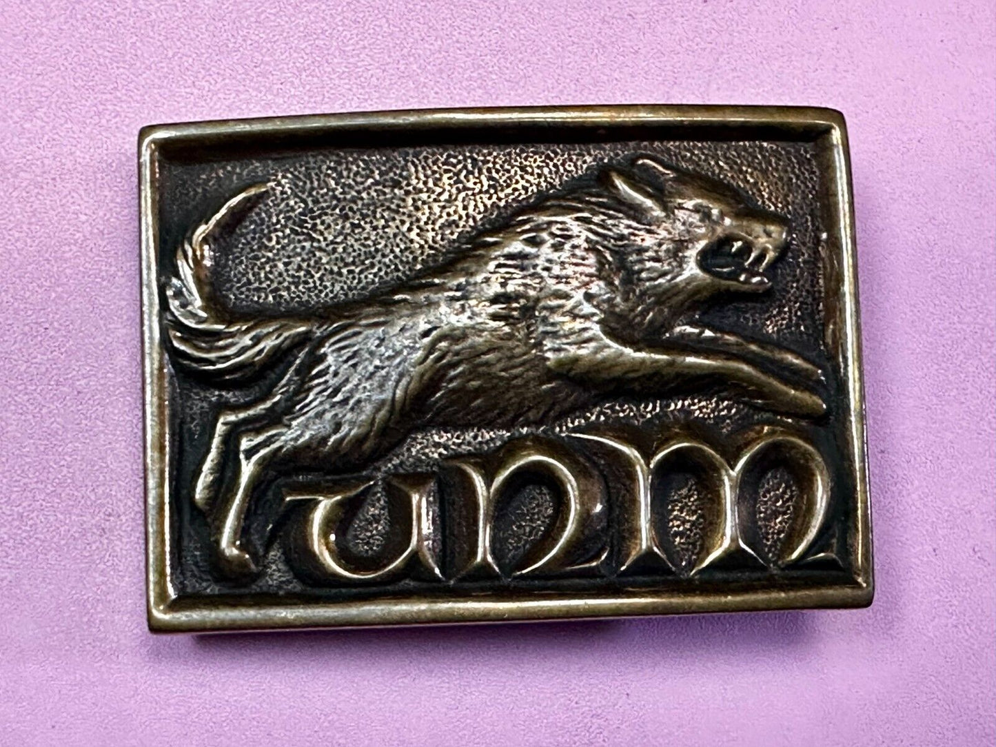 UNM Lobos University New Mexico  Vintage School Spirit Football Belt Buckle