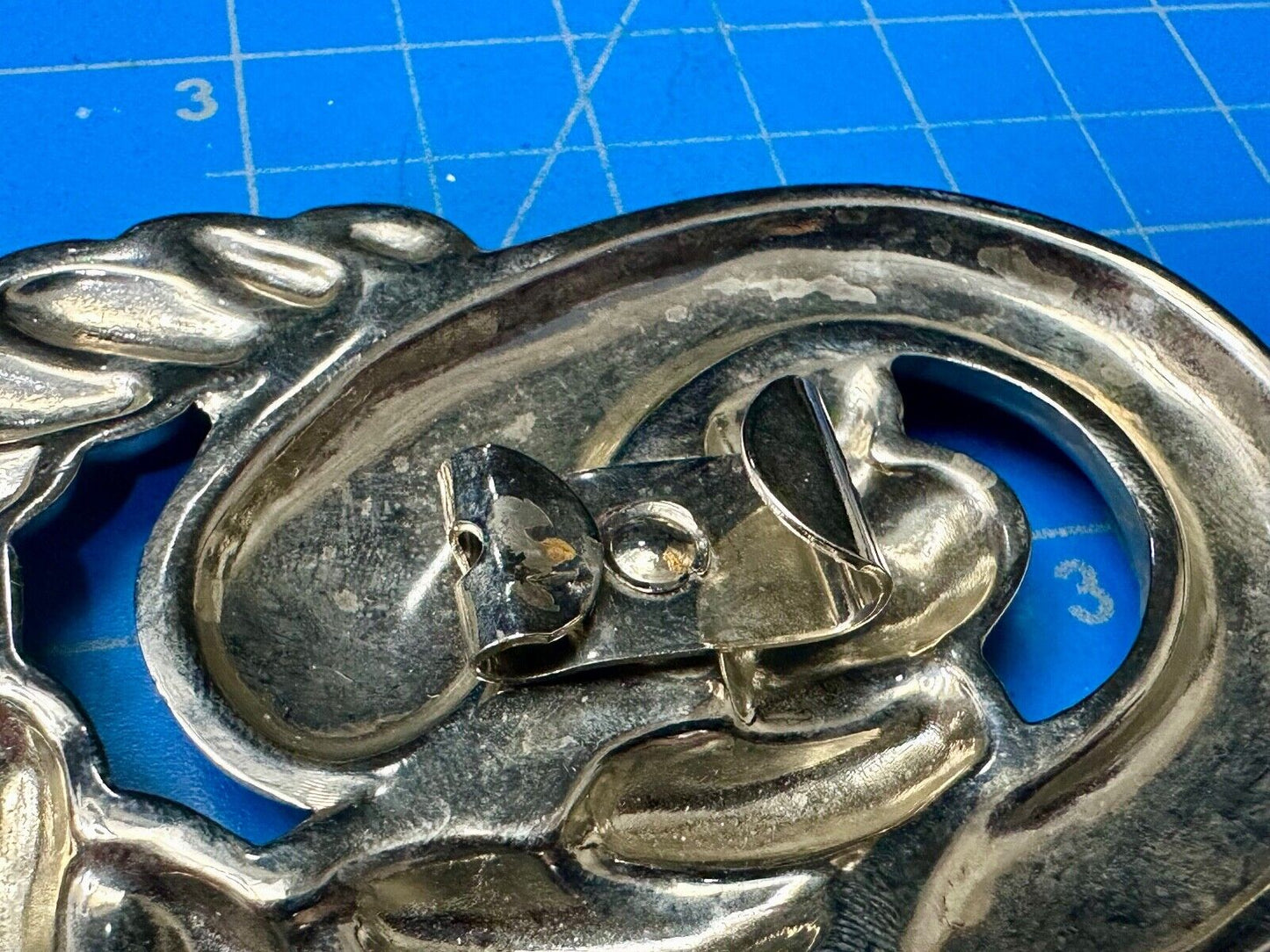 Abstract Infinity Loop Hippie Boho Silver Tone Vintage Belt Scarf Slide Buckle