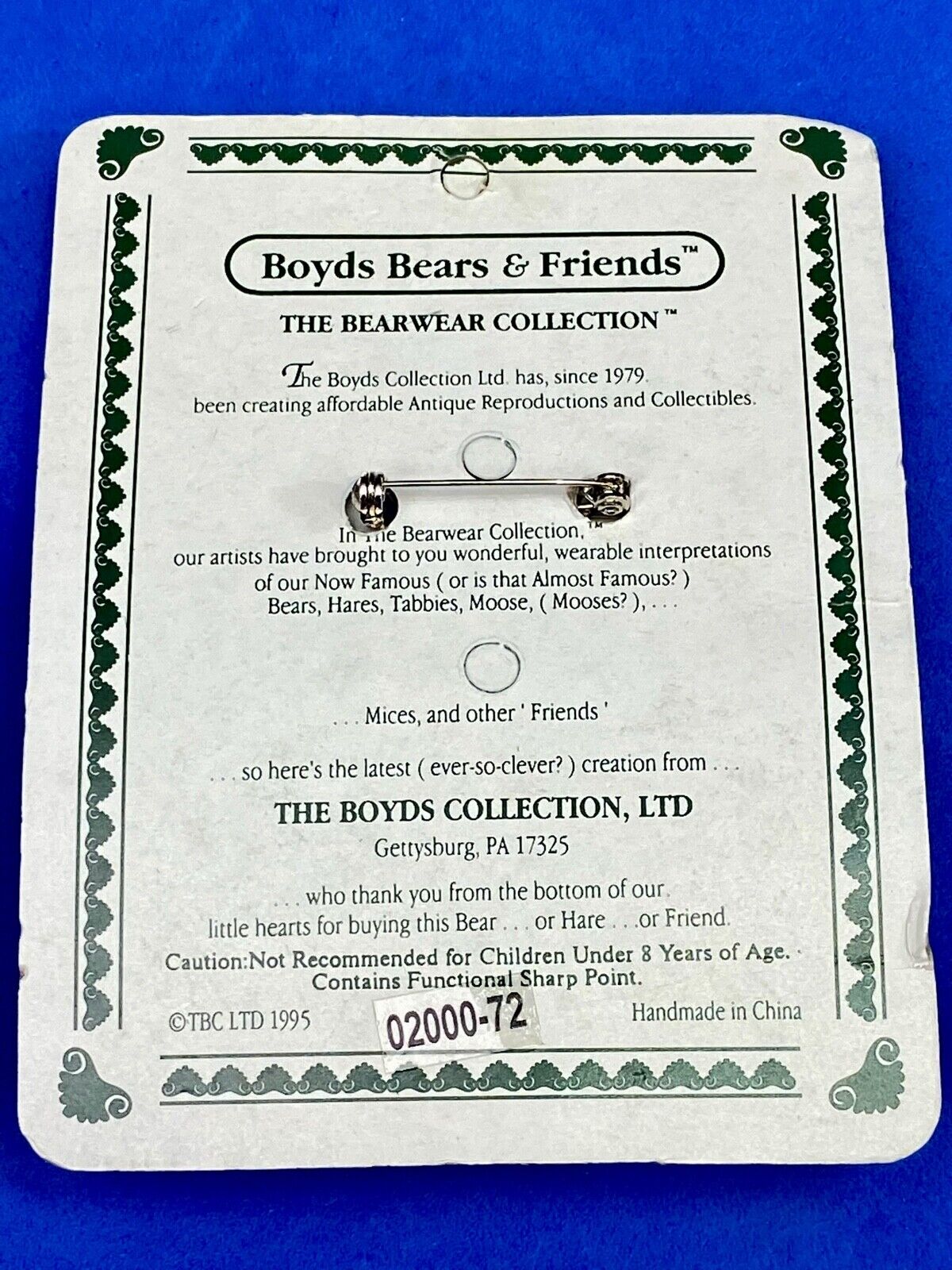 Tea Time, Adorable Boyds Bears & Friends Bearware Collection Pin / Brooch 