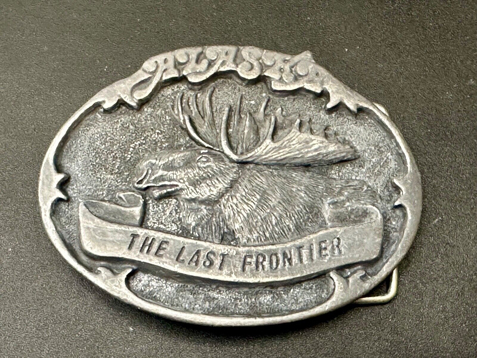 Alaska State - The Last Frontier Vintage Belt Buckle by AK Frontier Arts INC