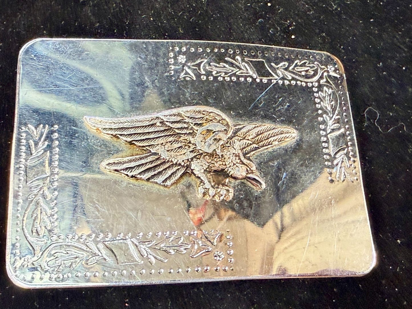 American Eagle Flying Diving Hunting Two Tone Mirrored Western Style Belt Buckle