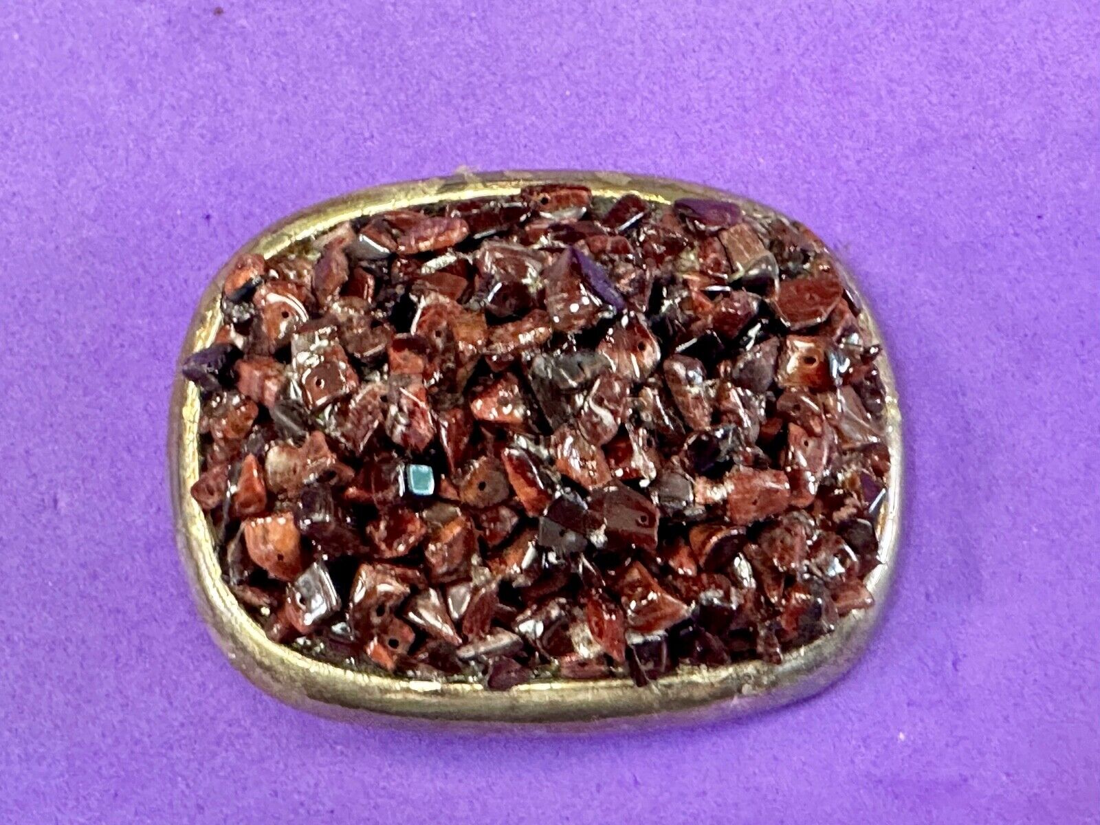 artisan chunky red stone burst on heavy belt buckle