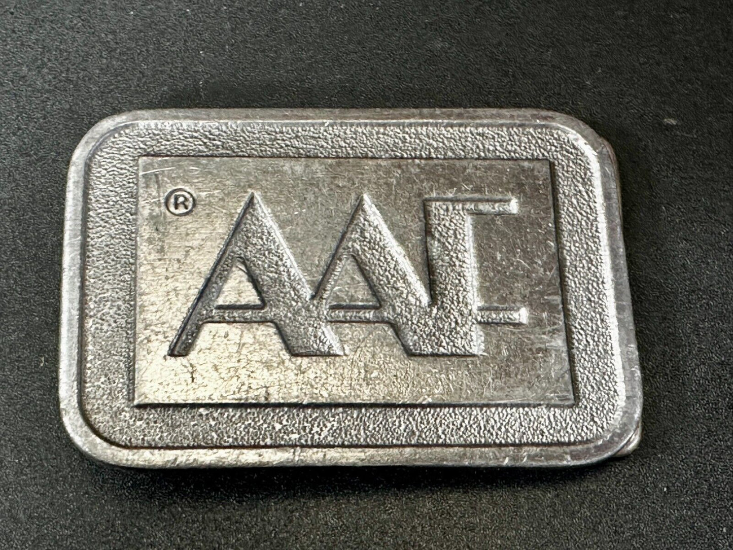 AAF American Air Filter Company Brass Tone Advertisement Belt Buckle
