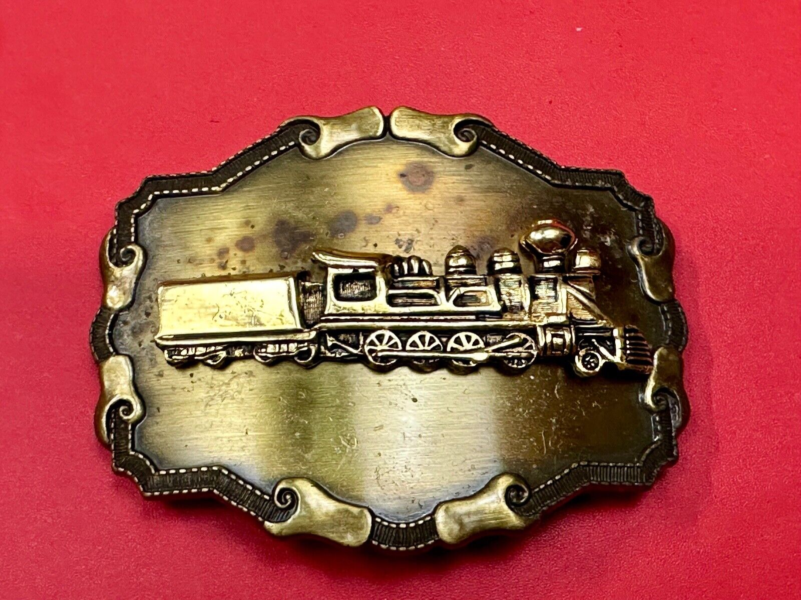 70's Raintree Steam Locomotive Belt Buckle Vintage Collectors RR Railroad Trains