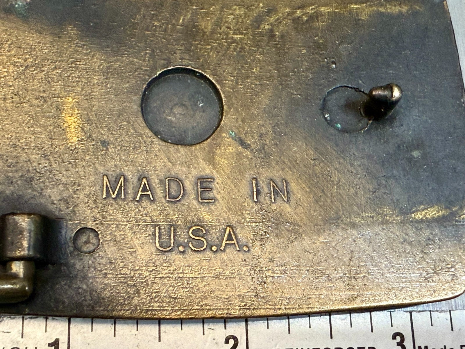 America's Turning 7up Embossed Leather on Metal Advertising Promo Belt Buckle