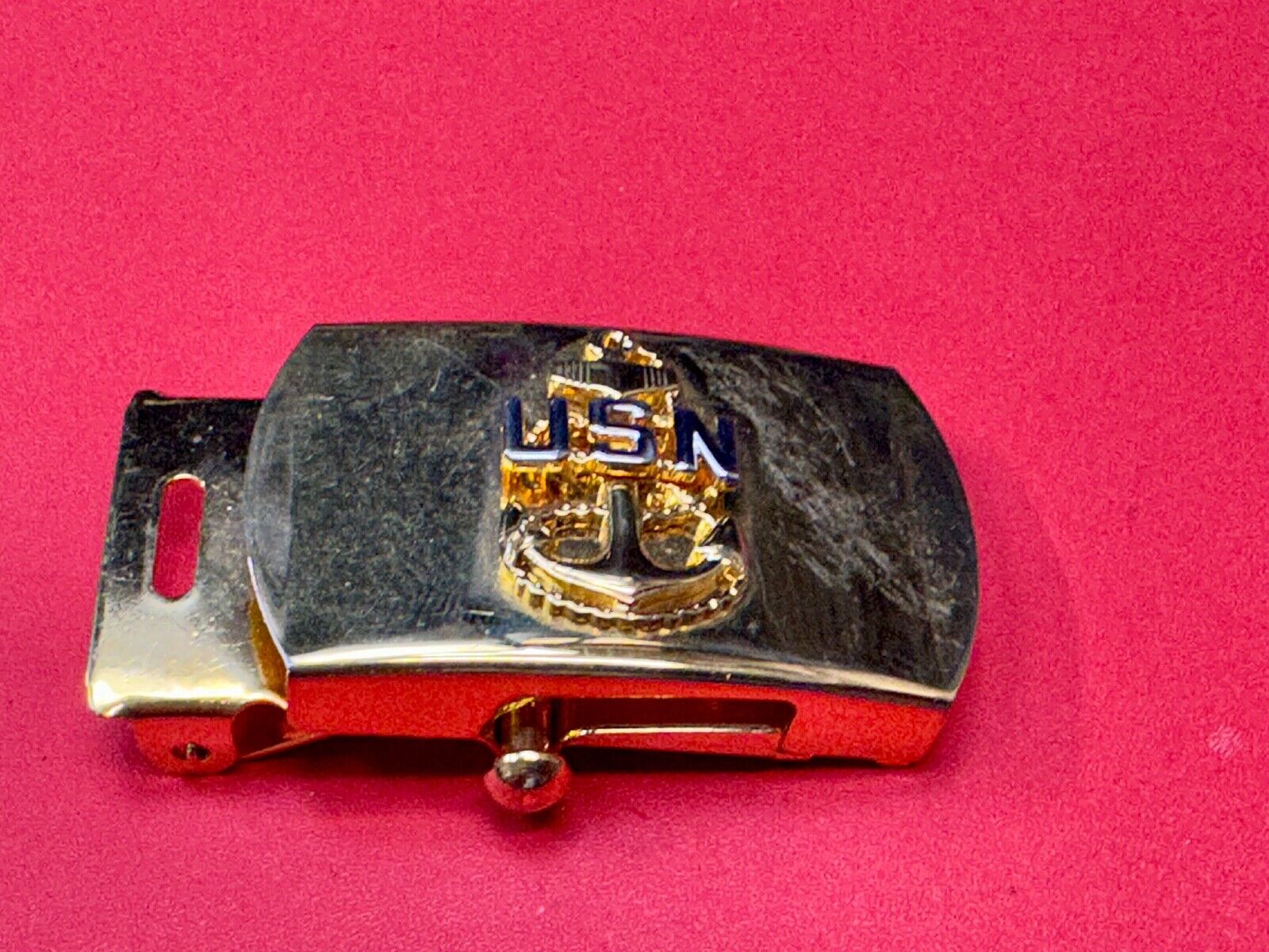 United States Navy Anchor Solid Brass Ratchet Dress Style V-21 Belt Buckle