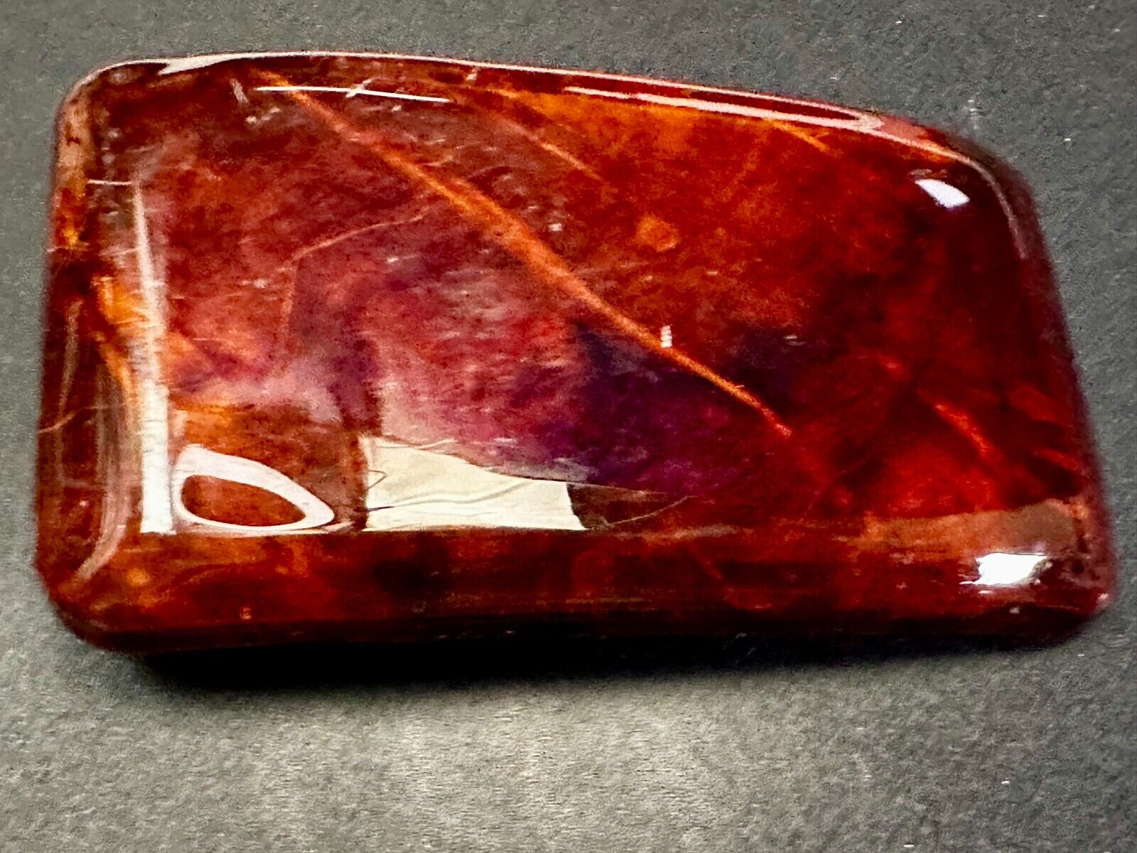 Vintage Glossy Polished Lacquered Wood Belt Buckle By Burl Wood West