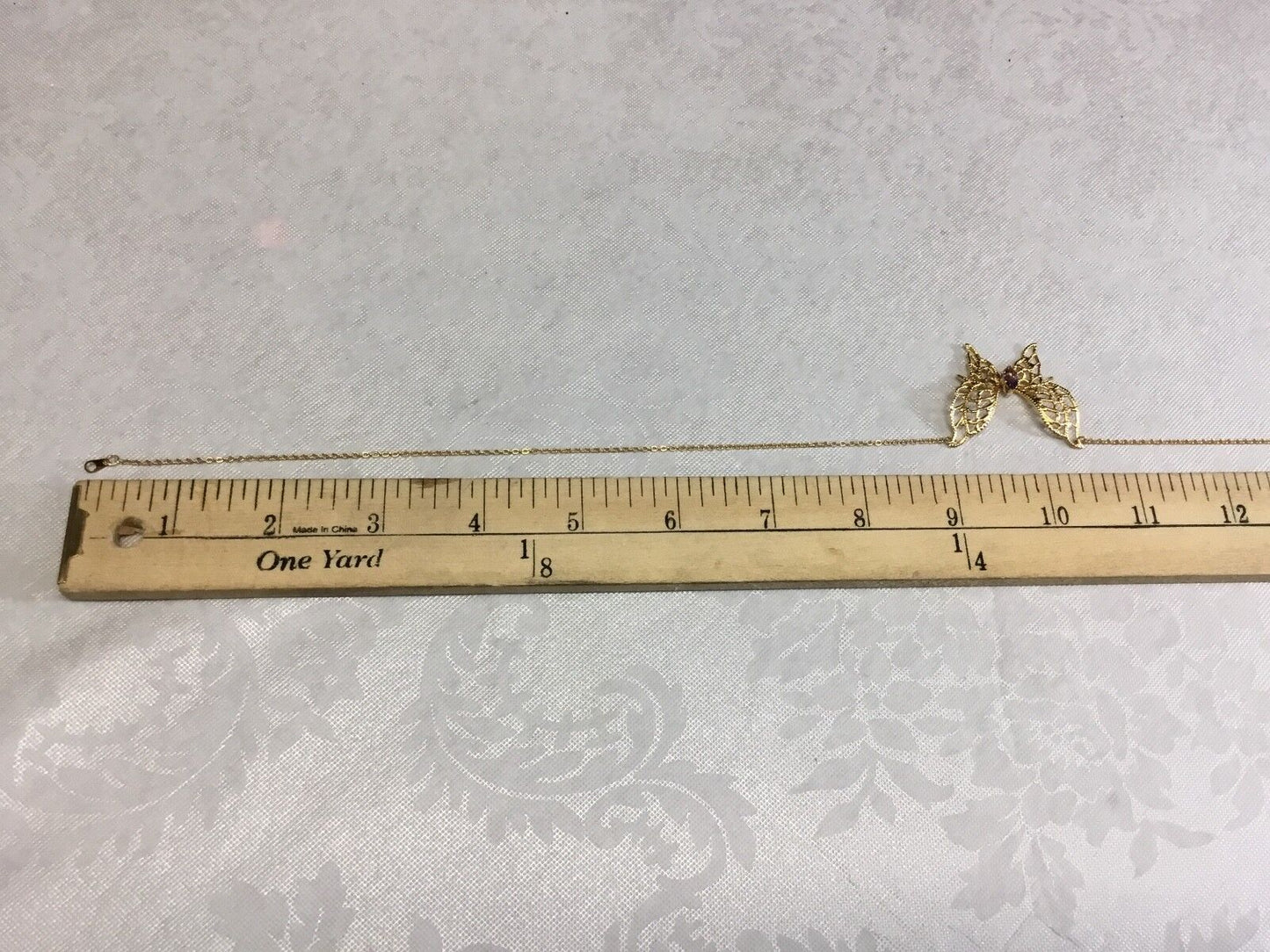 Vintage gold butterfly necklace Signed  L14xGE   L  LIND 