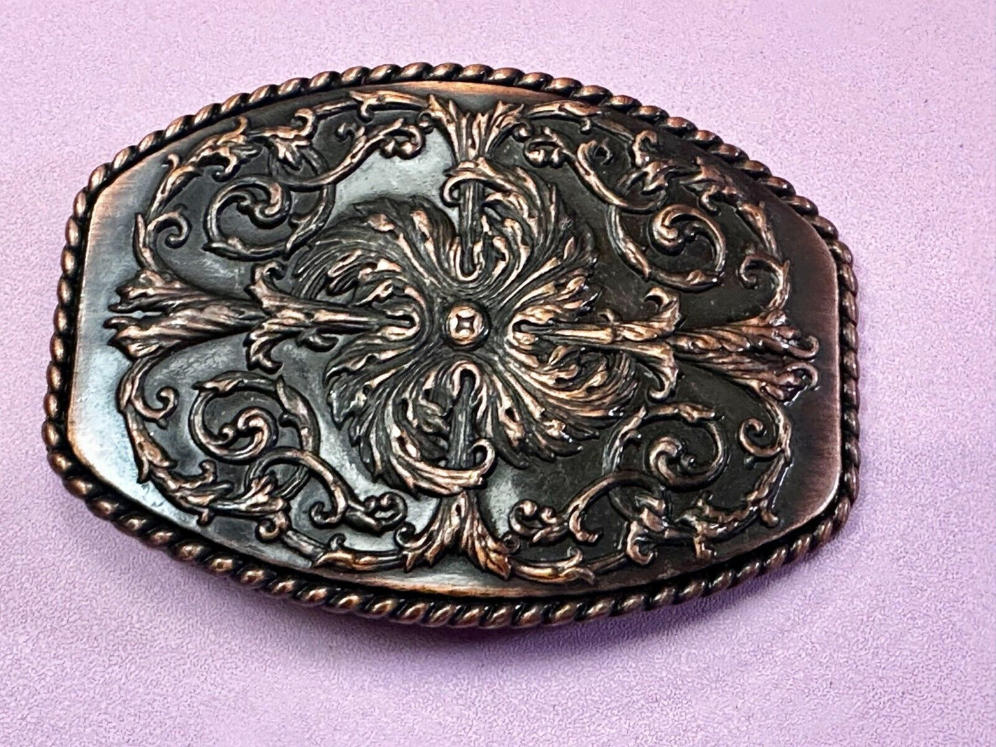 Unique Brown Color Detailed Floral Theme Replacement Belt Buckle