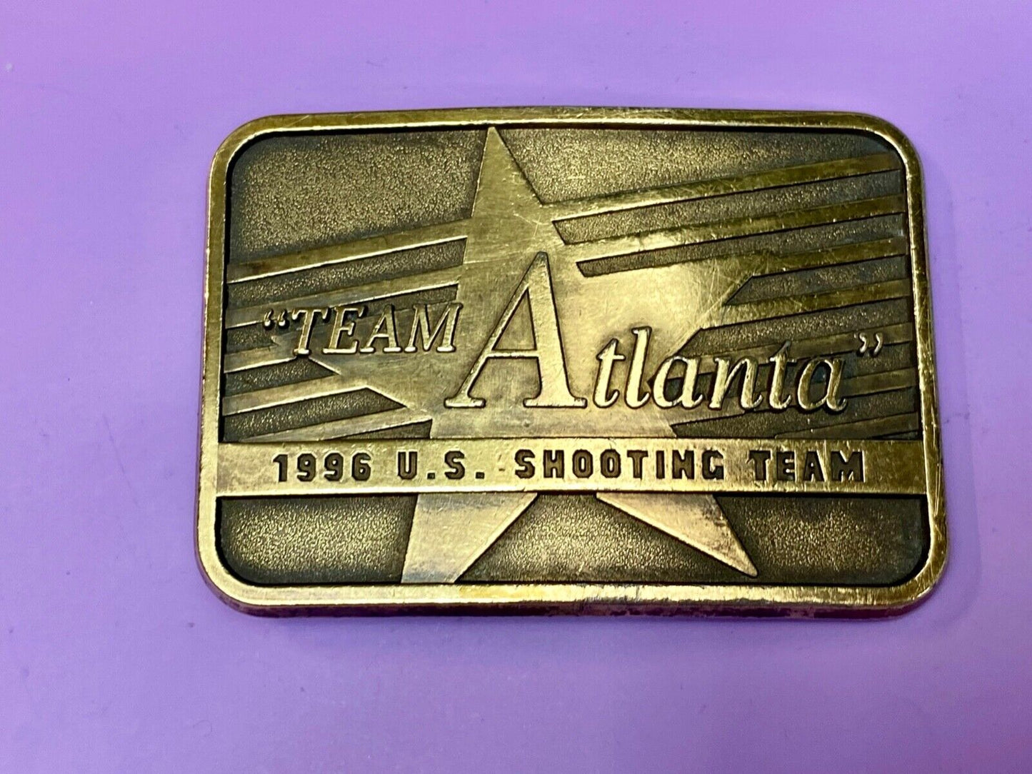 Team Atlanta 1996 U.S. Shooting Team Commemorative Vintage Belt Buckle