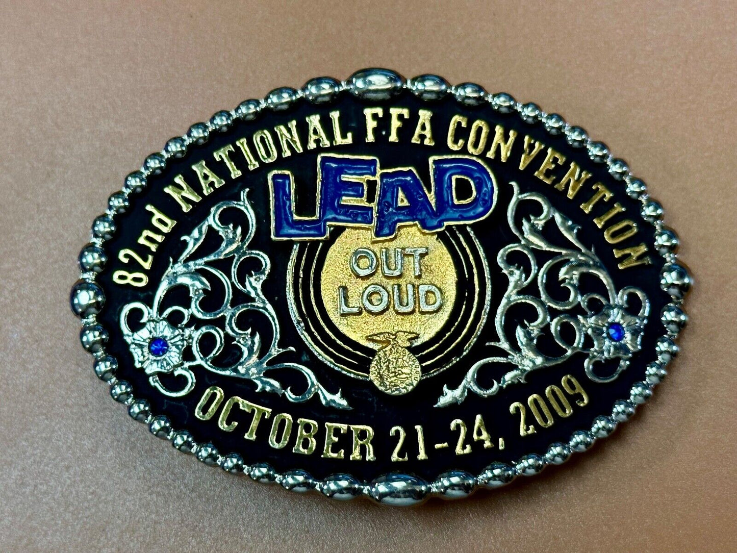 82nd Farmers FFA Convention LEAD OUT Loud 2009 Montana Silversmiths belt buckle