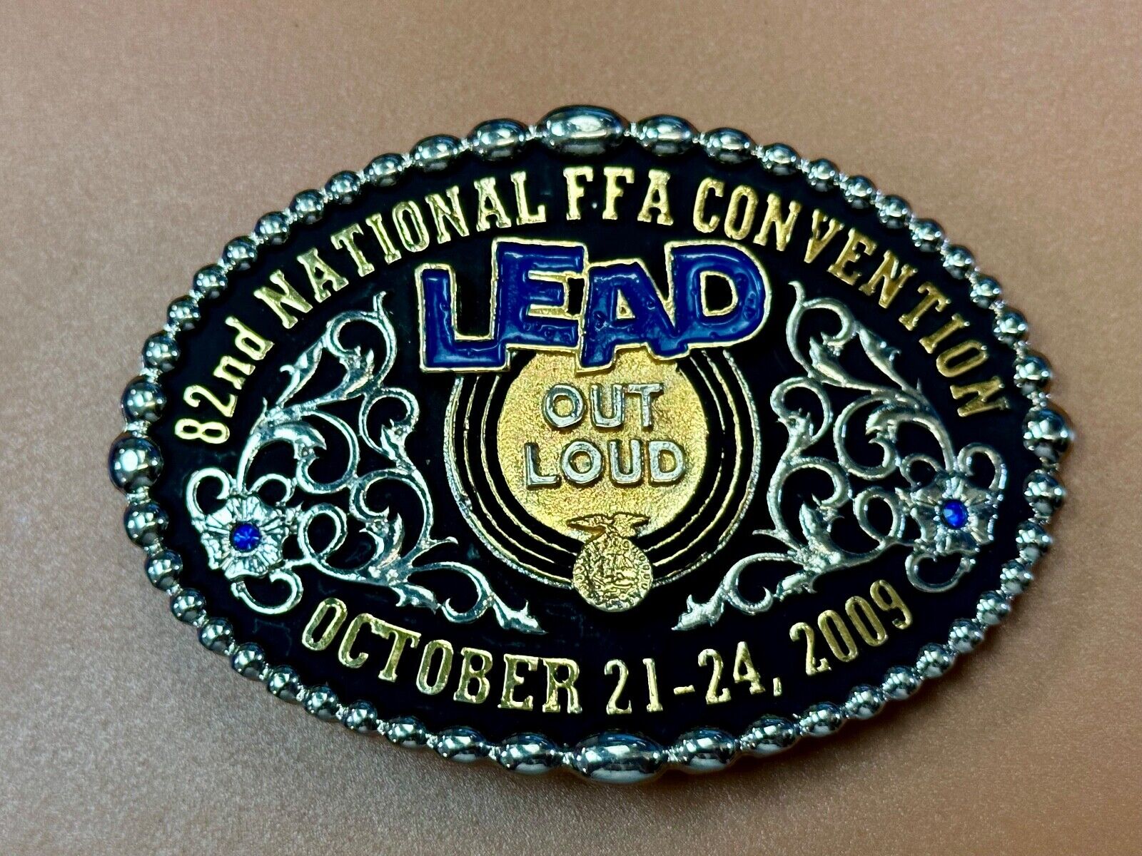 82nd Farmers FFA Convention LEAD OUT Loud 2009 Montana Silversmiths belt buckle