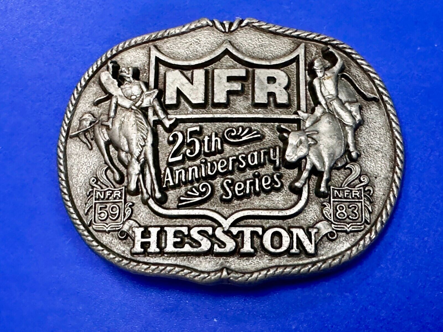 25th Anniversary  NFR Hesston National Finals Rodeo Cowboy Belt Buckle