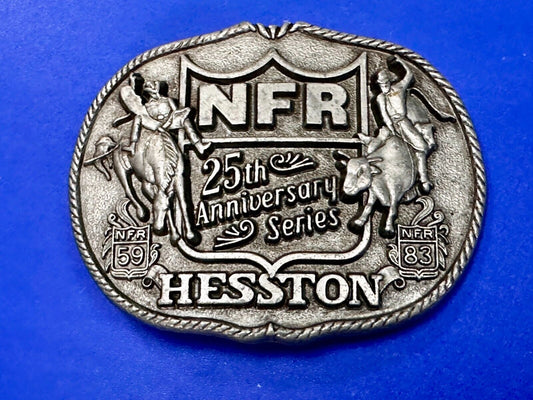 25th Anniversary  NFR Hesston National Finals Rodeo Cowboy Belt Buckle