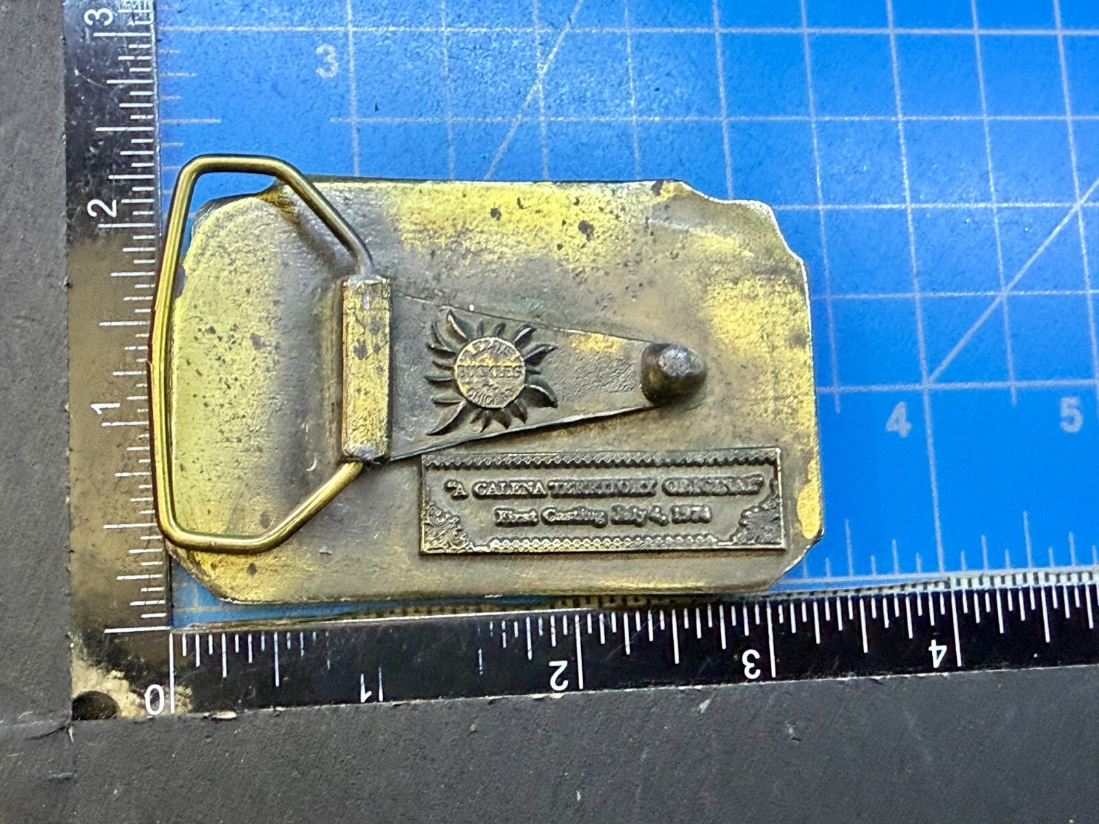  The Galena Territory Brass Belt Buckle Sunrise Illinois Vintage Belt Buckle 
