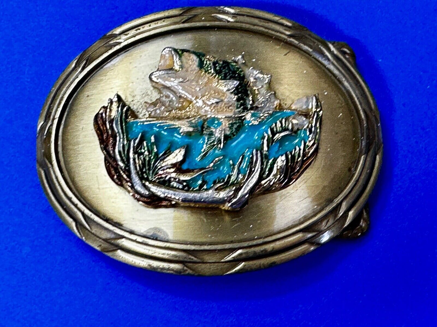 Trout Fish Sport Fishing Fisherman 1978 Colorful Belt Buckle by Rain Tree