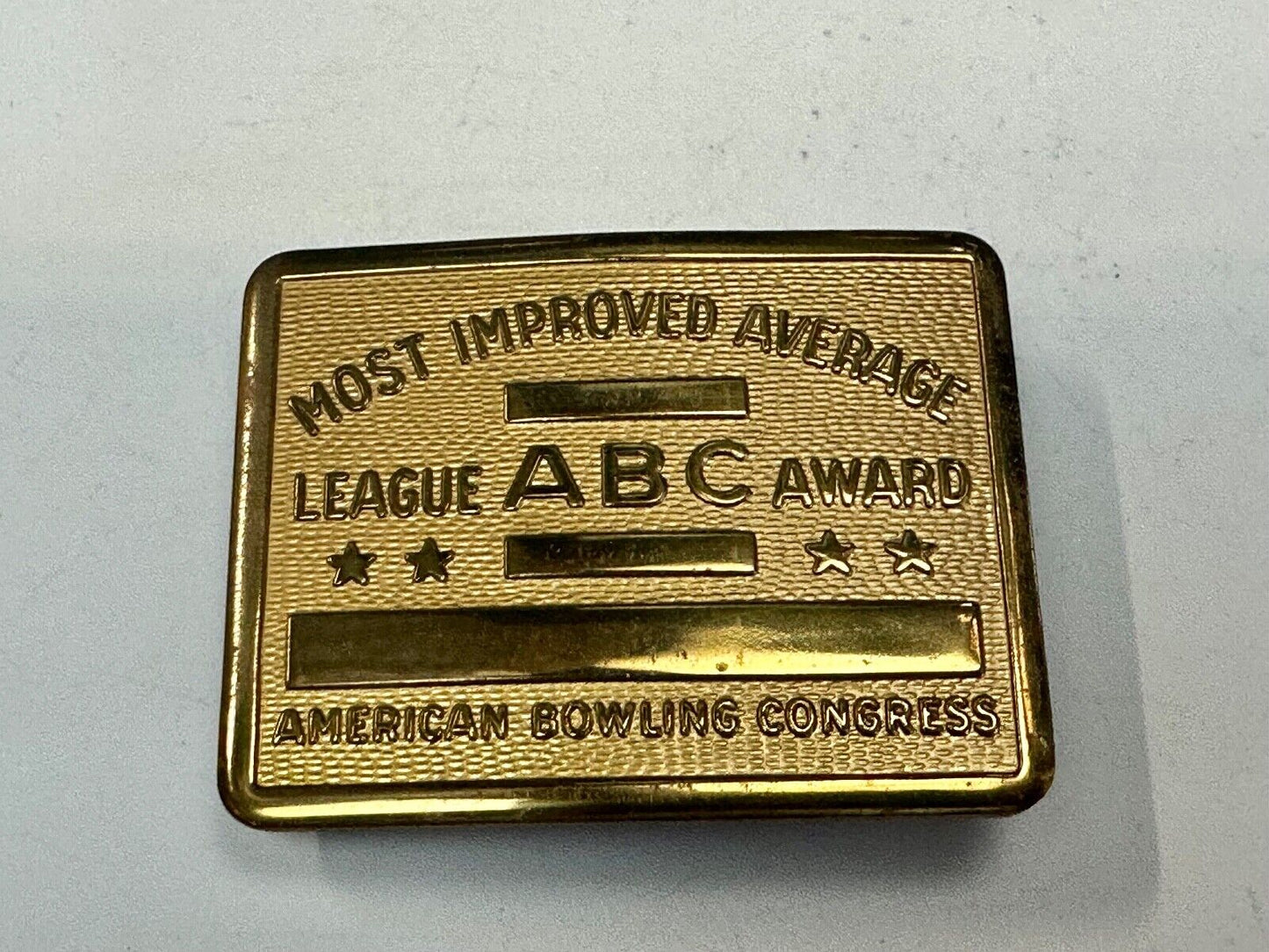 ABC American Bowling Congress Eleven-In-A-Row Brass Belt Buckle to engrave!