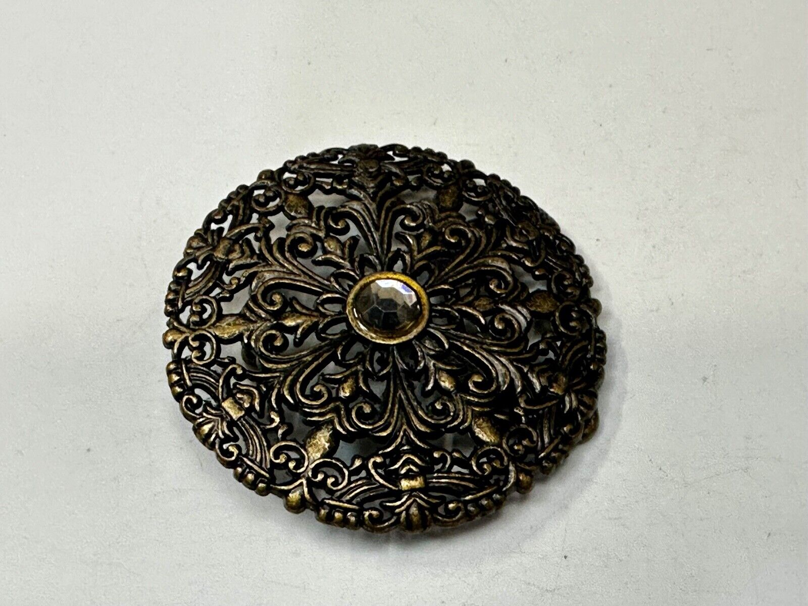 Victorian Style Filigree Round Small Hippy Vibe Small Belt Buckle