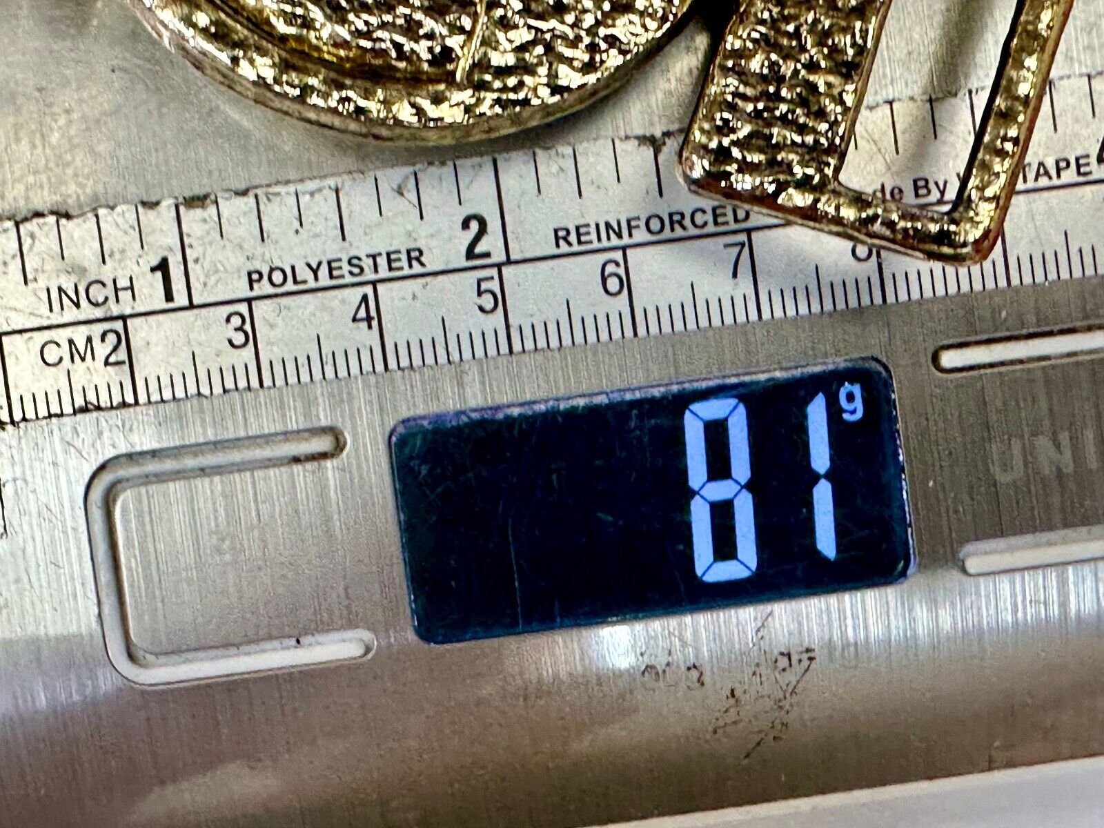 two piece interconnecting gold color belt buckle