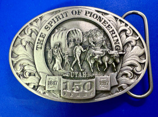 Utah State The Spirit of Pioneering 150 years Vintage Ring Masters Belt Buckle