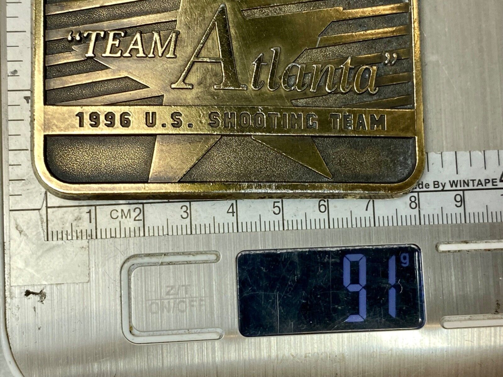Team Atlanta 1996 U.S. Shooting Team Commemorative Vintage Belt Buckle