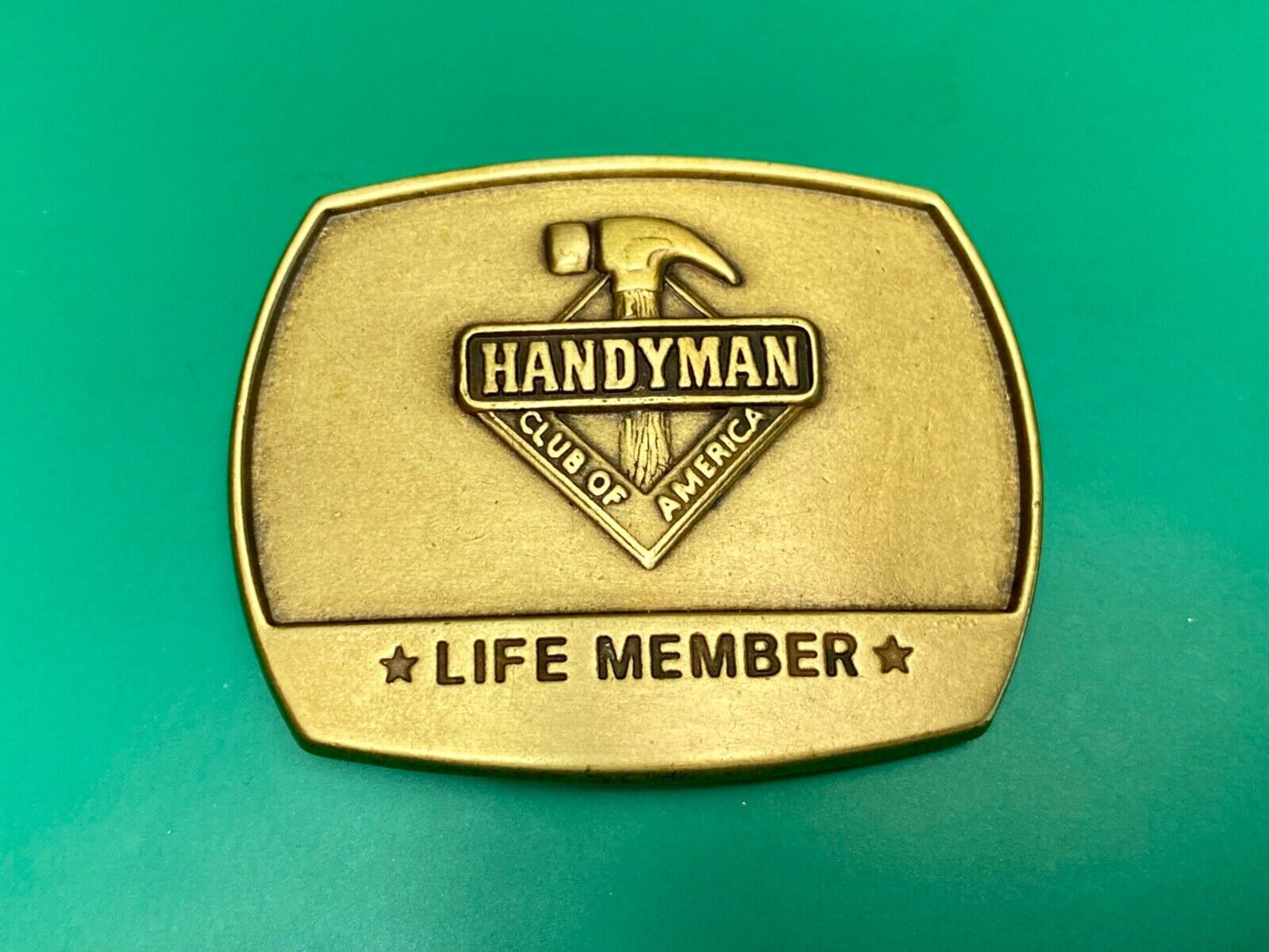 vintage Hammer Ruler Tools  - handyman club of America life member belt buckle