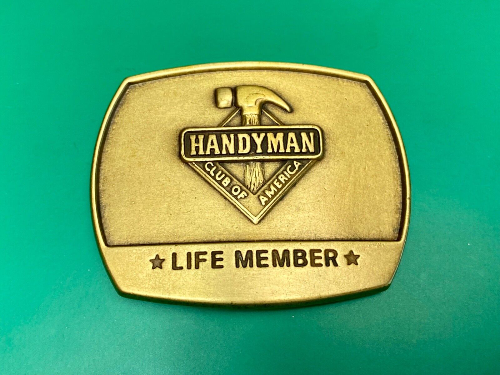 vintage Hammer Ruler Tools  - handyman club of America life member belt buckle
