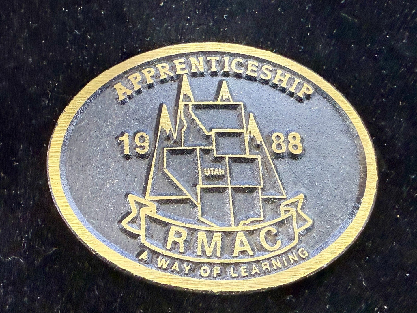 APPRENTICESHIP RMAC A WAY OF LEARNING UTAH Vintage 1988 Belt Buckle