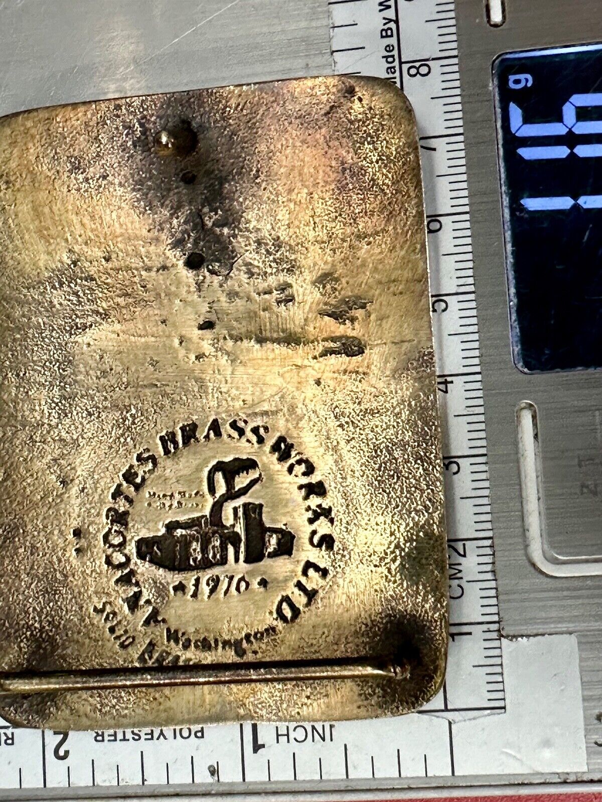 Trans Alaska Oil Pipeline Tukwila Plant Owens Corning Fiberglass belt buckle