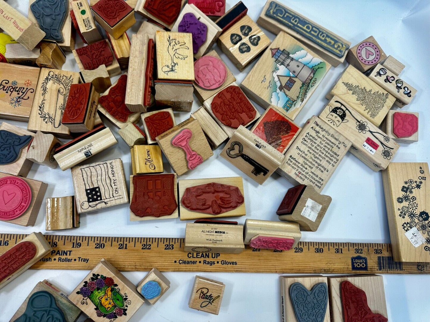 7.4 Pounds of Rubber Stamps HUGE LOT - Mostly NEW! Scrapbook Teachers SCORE!