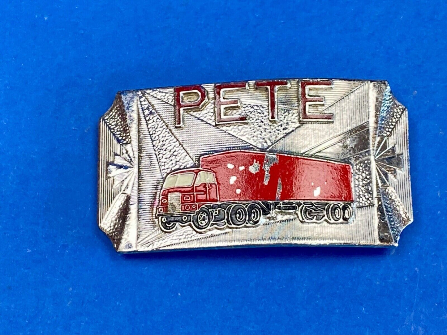 Vintage Hook-Fast Semi Drivers Big Rig Name Pete Belt Buckle