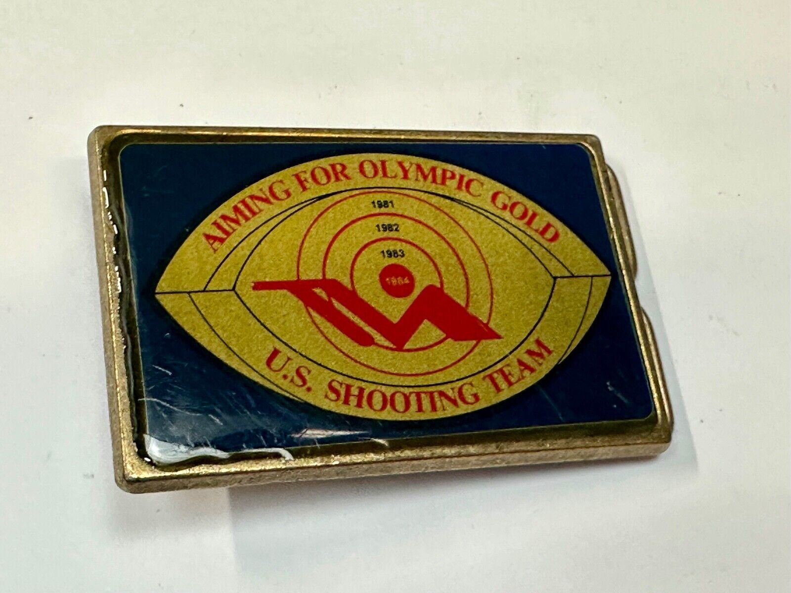 Aiming for Olympic gold - Los Angeles 1984 US shooting Team belt buckle