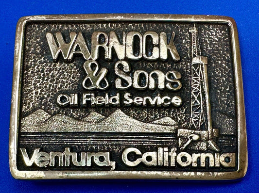Awesome Oil Field Warnock & Sons Mine Service Ventura CA - Cal-Coast belt buckle