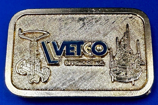 Vetco Offshore Oilfield Oil Drilling Gas Refinery Belt Buckle by Hit Line USA