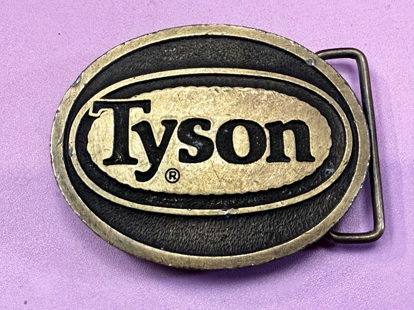 Tyson Food Brands Advertisement Vintage Belt Buckle CD Hit Made in Usa