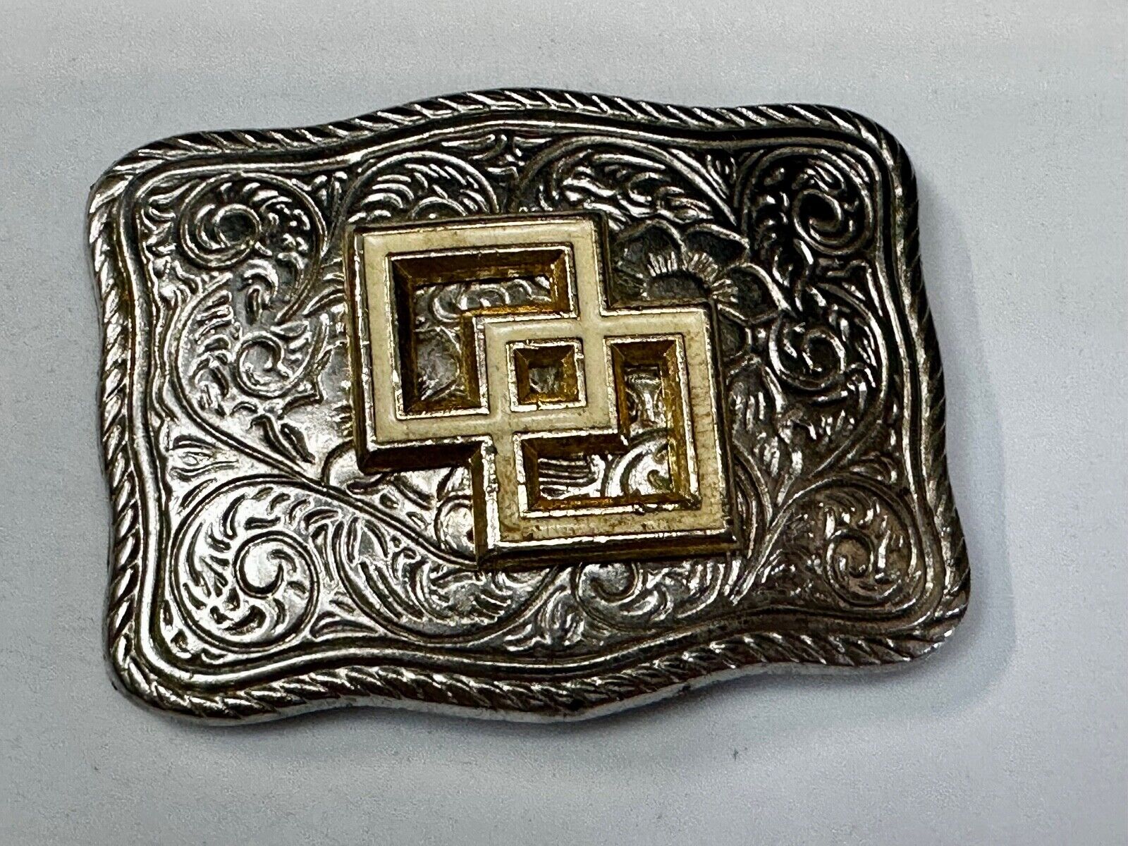 Two Square Pattern on western USA made western Belt Buckle