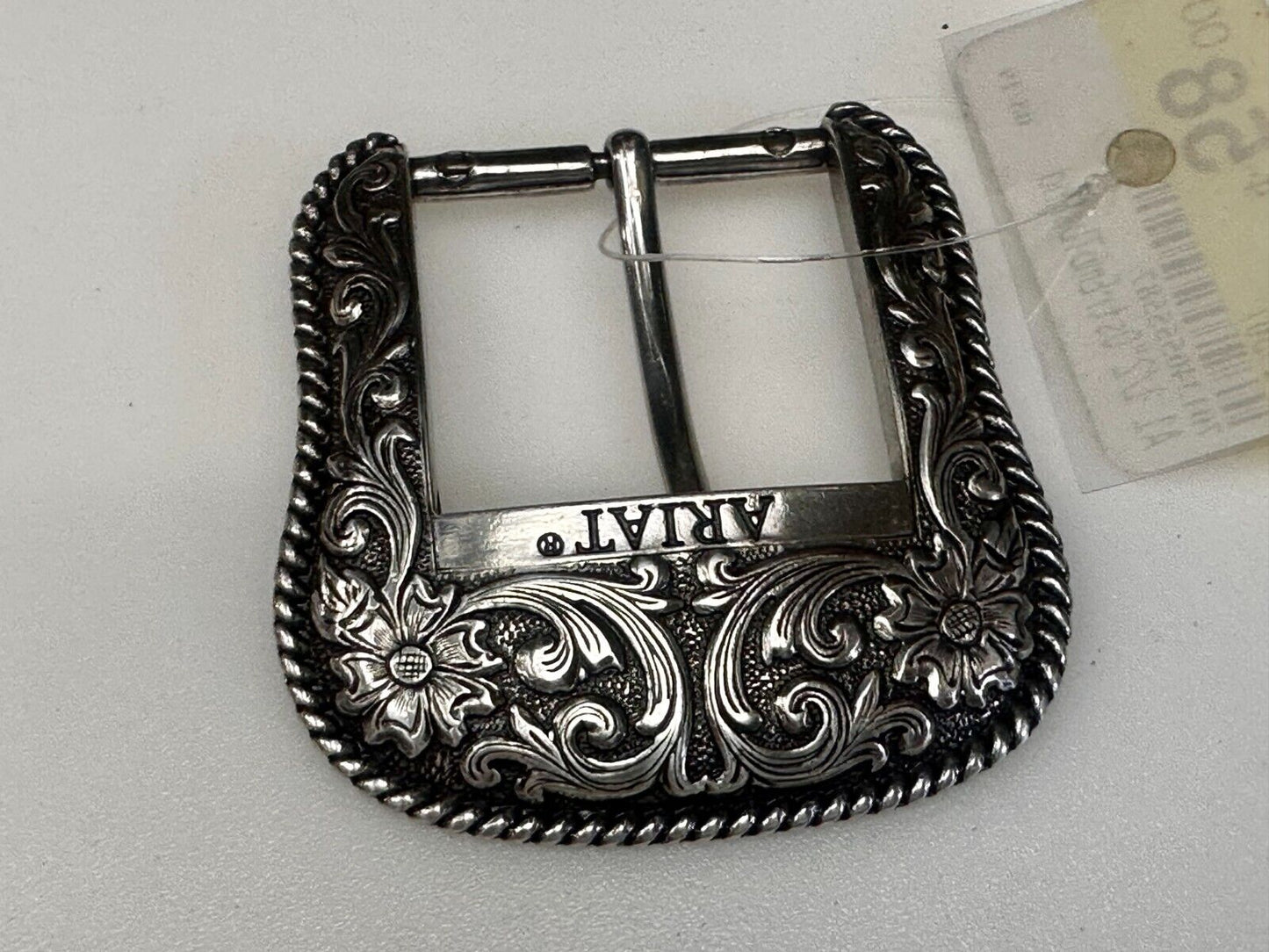 Ariat 2007 Ranger Style Detailed Flower Swirl Rope Outlined Belt Buckle